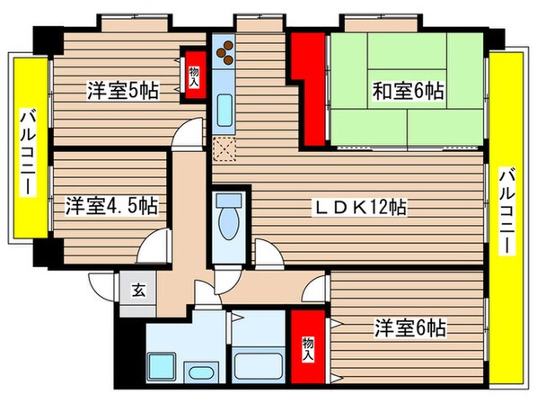 スカイヒルズ植田(402)の物件間取画像